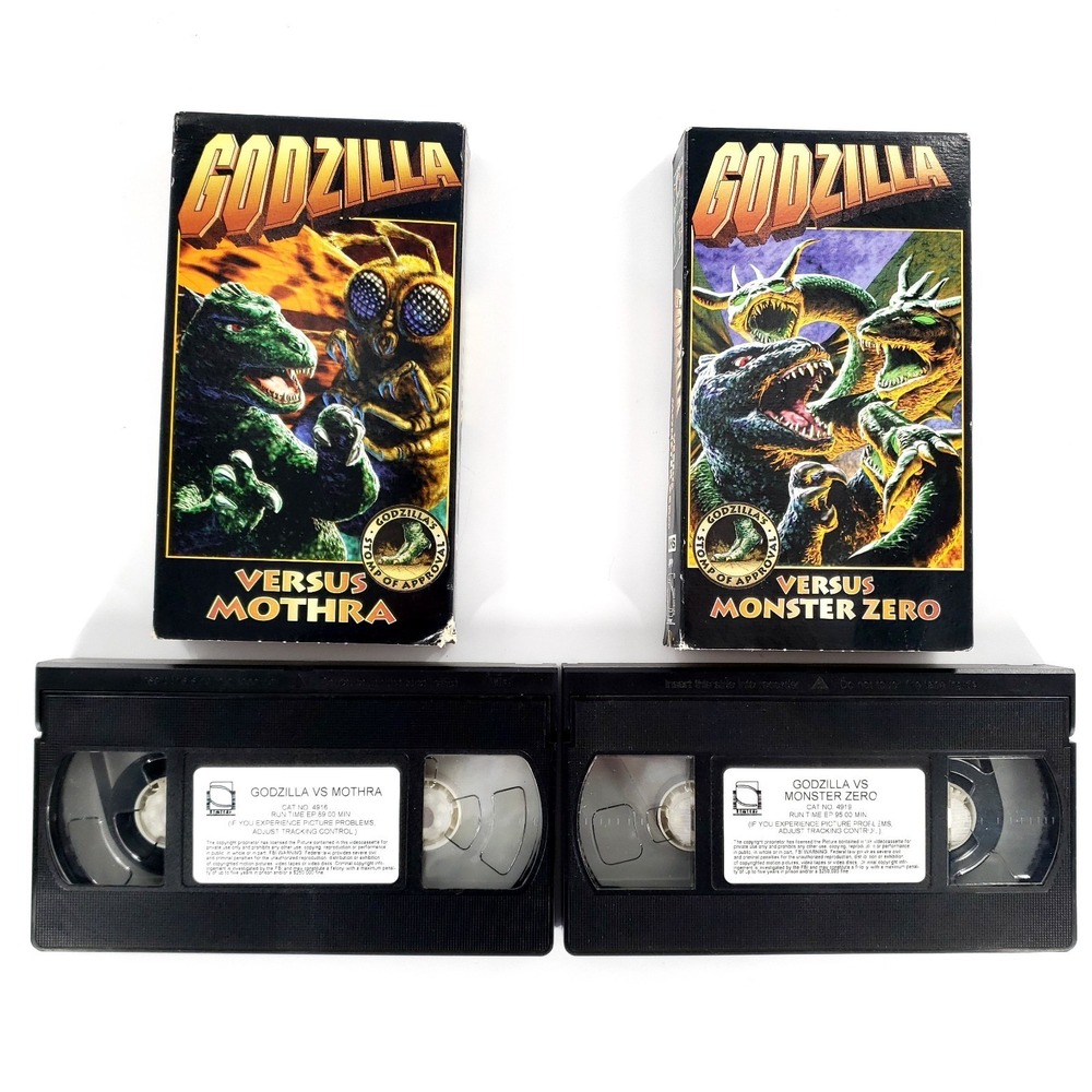 Godzilla VHS Movies Lot Of 2 Godzilla Versus Mothra & Godzilla vs Monster Zero